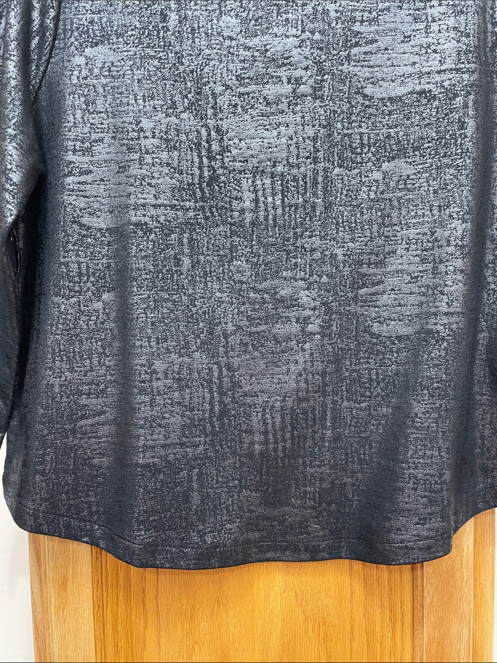 Liverpool Metallic Black Long-Sleeve Crewneck Top Medium Petite - Picture 3 of 15